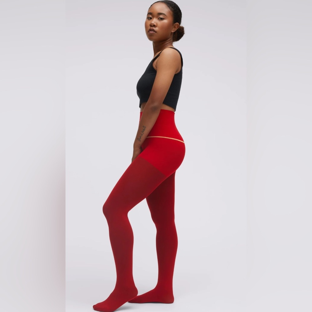 Sheertex Semi-Opaque Rip-Resist Tights/Cherry Red/Large/Brand New in Packaging 🍒